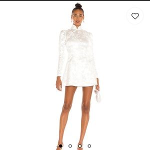 Joyce Chinese Jacquard Mini Dress in Ivory